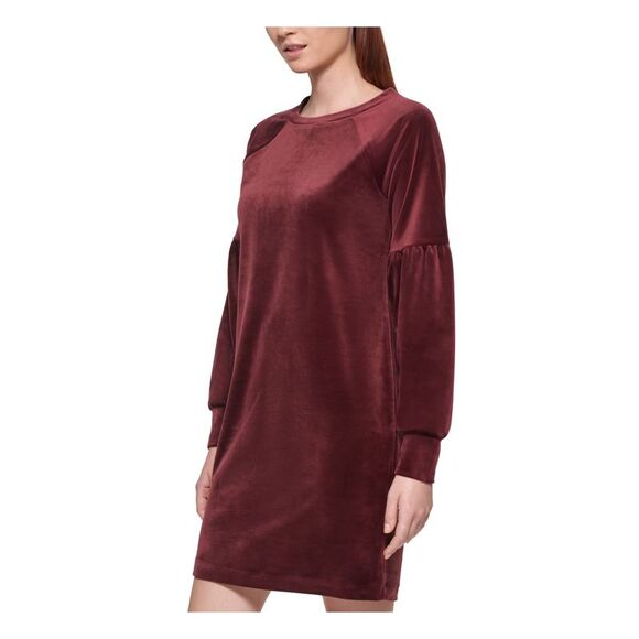 NWT MARC NEW YORK PERFORMANCE Womens Burgundy Balloon Sleeve Sheath Dress XL - Picture 3 of 5